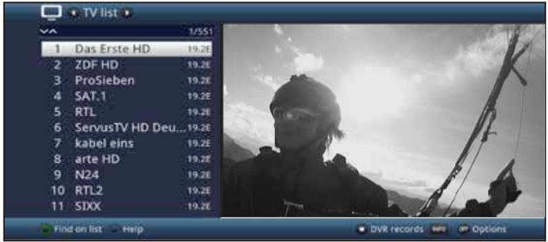 TECHNISAT TECHNIBOX S1  -  TECHNIBOX S1+ - Using the Navigator (channel list) - 1