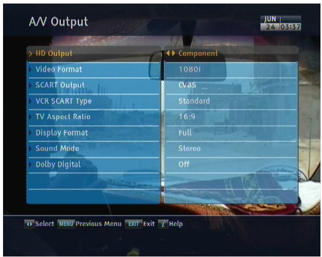 TOPFIELD SBP-2001 - Video and audio settings - 1