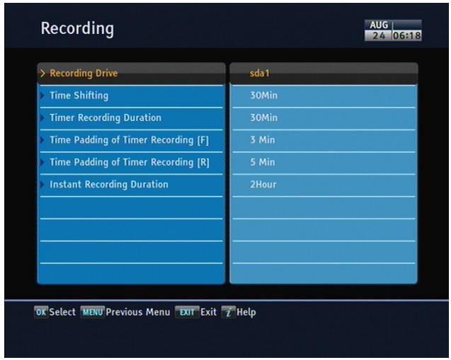 TOPFIELD SBP-2001 - Options for recording - 1