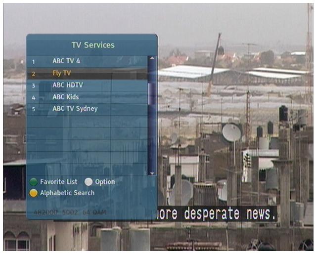 TOPFIELD SBP-2001 - The services list - 1