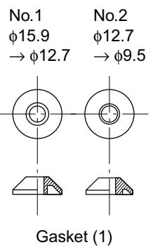 No.1 φ15.9 → φ12.7 No.2 φ12.7 → φ9.5 Gasket (1)