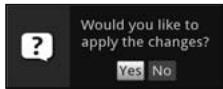 Would you like to apply the changes? Yes No