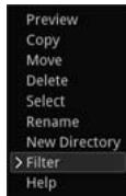 Preview Copy Move Delete Select Rename New Directory > Filter Help