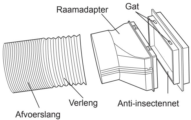 SHARP CV-P10PR - Bevestig de raamadapter aan de afvoerslang. - 1