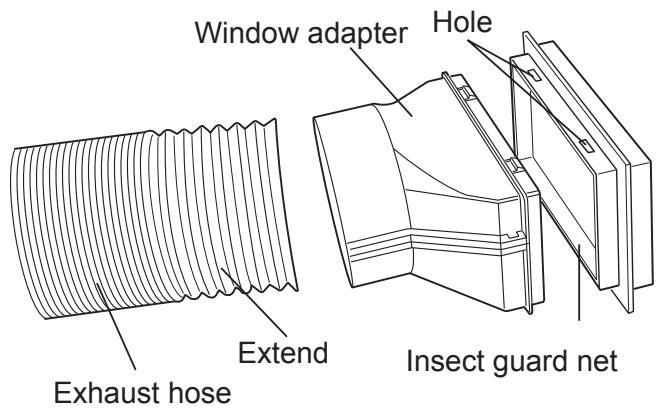 SHARP CV-P10PR - Attach the window adapter to the exhaust hose. - 1