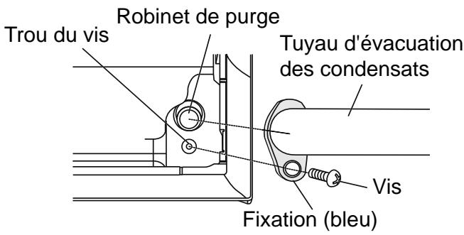 Trou du vis Robinet de purge Tuyau d'évacuation des condensats Vis Fixation (bleu)