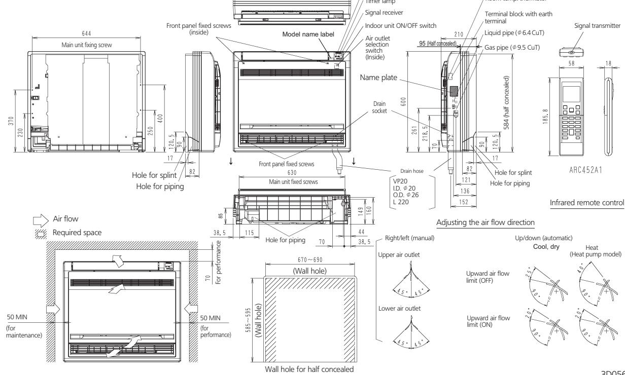 DAIKIN FVXS25F - 4-1 Dimensional Drawings - 1