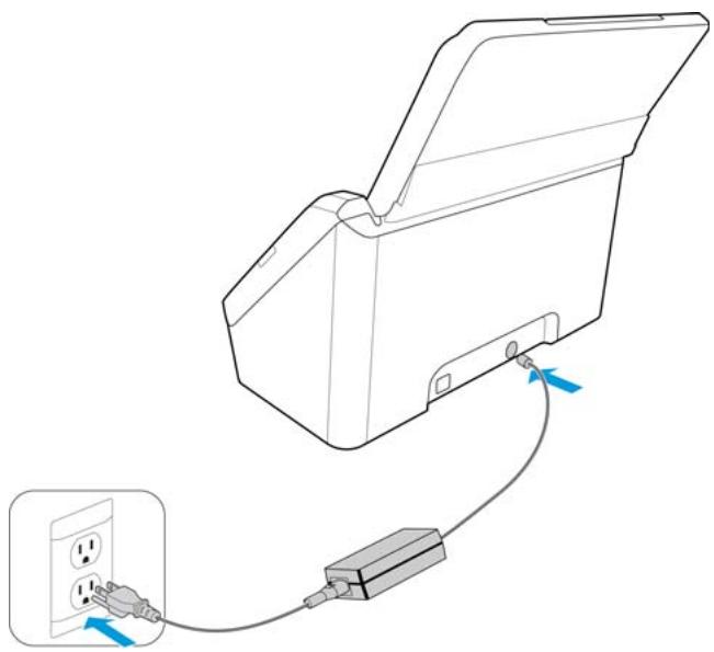 XEROX DOCUMATE 3125 - Connexion du câble USB et mise sous tension - 2