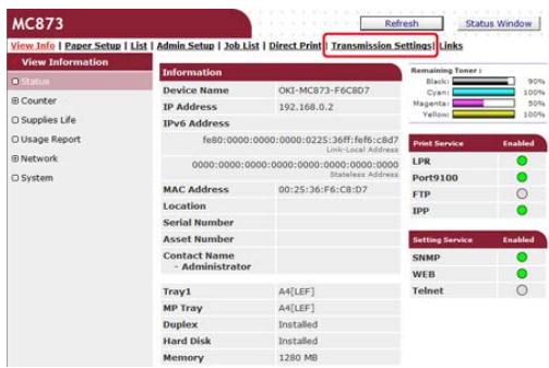 OKI B432DN - Transférer les données de document reçues vers une destination de courriel ou un dossier partagé (livraison automatique) - 1