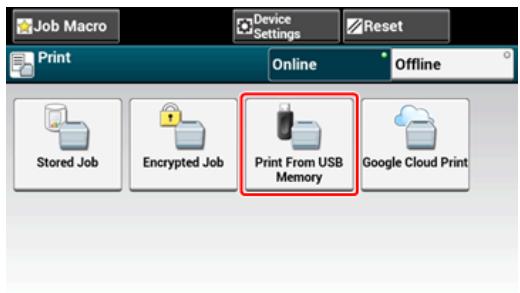 OKI B432DN - Insérez la clé USB dans le port USB. - 2