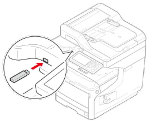 OKI B432DN - Insérez la clé USB dans le port USB. - 1