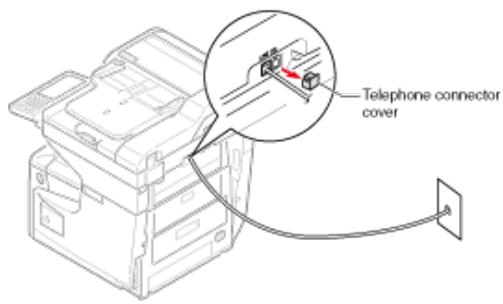 OKI B432DN - Connector une ligne publique (Si connexion d'un téléphone à la machine) - 2