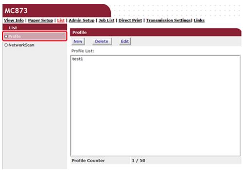 OKI B432DN - Supprimer un (profil) de destination à partir de la page Web - 4