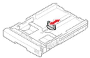 OKI B432DN - Faites glisser le stoppeur de papier à la longueur du papier à charger. - 1