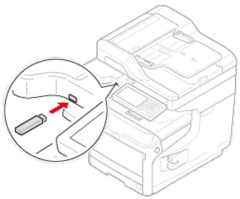 OKI B432DN - Insérez la clé USB dans le port USB. - 1