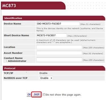 OKI B432DN - Changer un (profil) de destination à partir de la page Web - 3