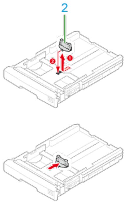 OKI B432DN - Faites glisser le stoppeur de papier à la longueur du papier à charger. - 2