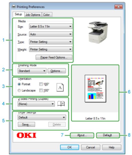 OKI B432DN - Onglet [Setup] - 1