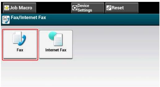 Job Macro Device Settings Reset Fax/Internet Fax Fax Internet Fax