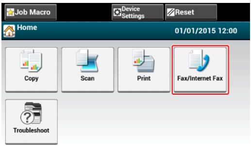 Job Macro Device Settings Reset Home 01/01/2015 12:00 Copy Scan Print Fax/Internet Fax Troubleshoot