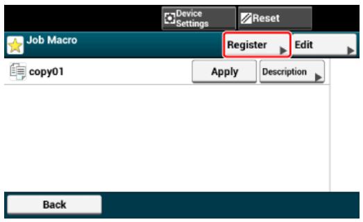 OKI MC760DN - Appuyez sur [Enregistrer] sur l'écran de liste des macros de tâche. - 1