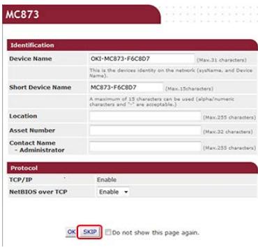 OKI MC760DN - Cliquez sur [SKIP]. - 1