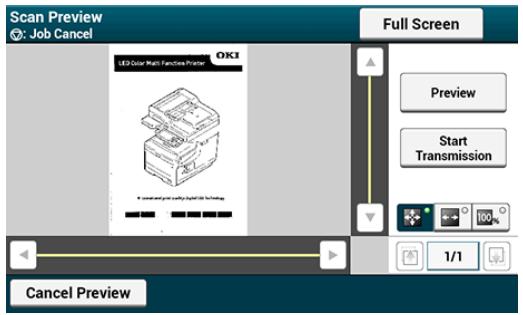 OKI MC760DN - Vérifiez l'image à télécopier sur l'écran de l'aperçu. Appuyez sur [Start Transmission (Démarrer la transmission)] après vérification. - 1