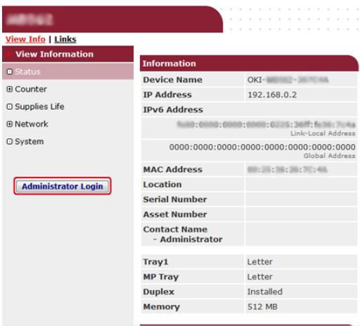 OKI ES7170DN - ES7131DNW - Modification à partir de la page web - 2