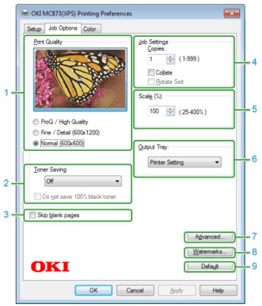 OKI ES7170DN  -  ES7131DNW - Onglet [options de travail] - 1