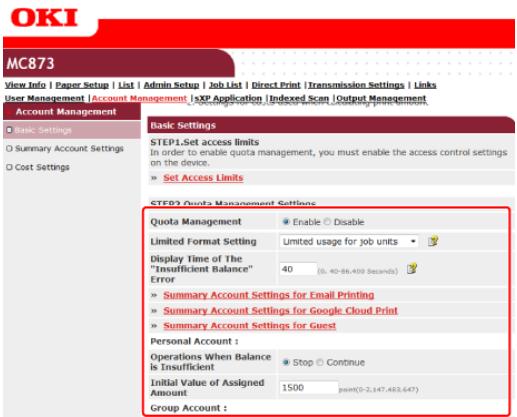 OKI ES7170DN  -  ES7131DNW - Définissez chaque élément suivant les instructions à l'écran puis cliquez sur [submit (soumettre)] - 1