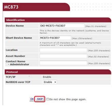 OKI ES7170DN  -  ES7131DNW - Cliquez sur [SKIP] - 1