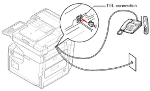 OKI ES7170DN - ES7131DNW - Connecter une ligne publique (si connexion d'un téléphone à la machine) - 3