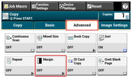 OKI ES8453DN - Appuyez sur [Marge], dans l'onglet [Avancé]. - 1