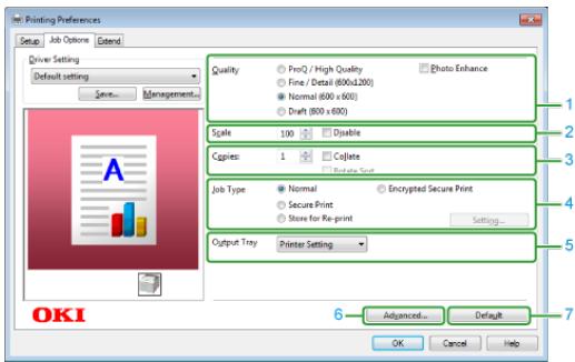OKI ES8453DN - Onglet [Options de travail] - 1