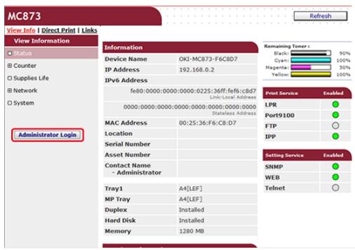 OKI ES8453DN - Supprimer un (profil) de destination à partir de la page Web - 2