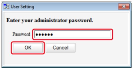 OKI ES8453DN - Entre le mot de passer de l'administrateur, puis cliquez sur [OK]. - 1