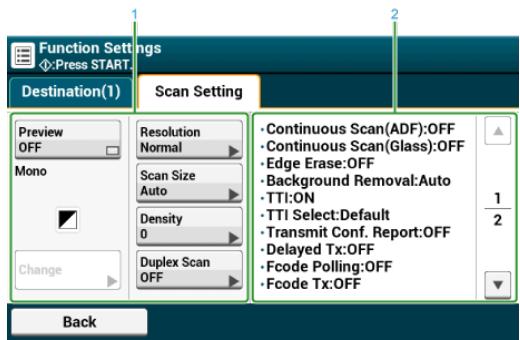 OKI ES8453DN - [Param. Fonction] > Onglet [Paramètre scan] - 1