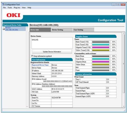 OKI ES8453DN - Onglet [Informations sur le périphérique] - 1
