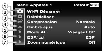 OLYMPUS TG6 - Menu de réglage - 1