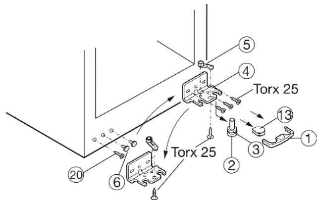 LIEBHERR SBS66I2 - Changing over the door hinges - 1