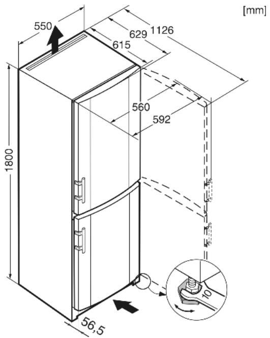 LIEBHERR IKP1660 - Dimensions hors tout de l'appareil - 1