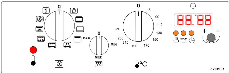 0 MAX 0 MIN MED 0 60 90 110 130 150 250 230 210 190 170 °C 88.88 STOP + - P 76MFR