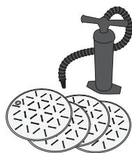 BESTWAY MALDIVES - Inflate the four inflated cushions with the high pressure hand pump. - 1
