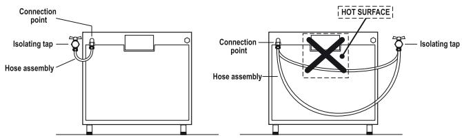 INDESIT FI53KCBIX - Gas connection using a flexible rubber hose - 1