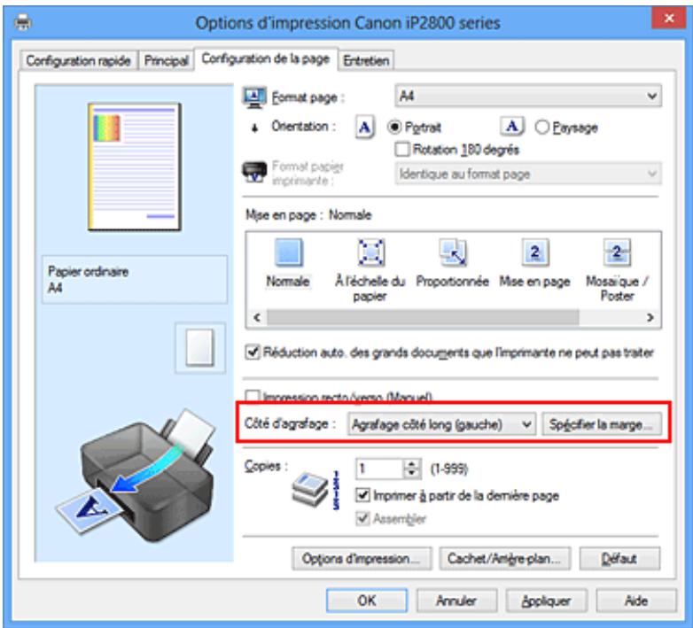 CANON TS 6350 - Définition de la marge d'agrafage - 2