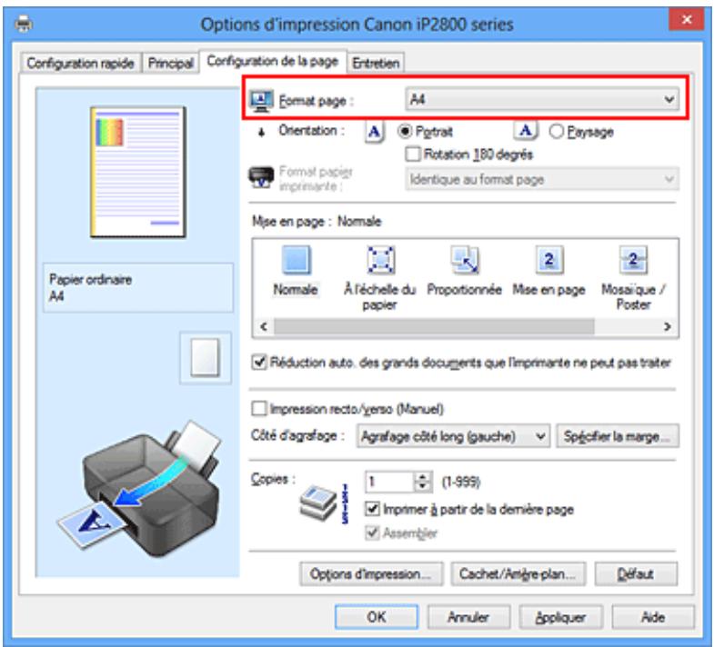 CANON TS 6350 - Définition d'un Format page et d'une Orientation - 1