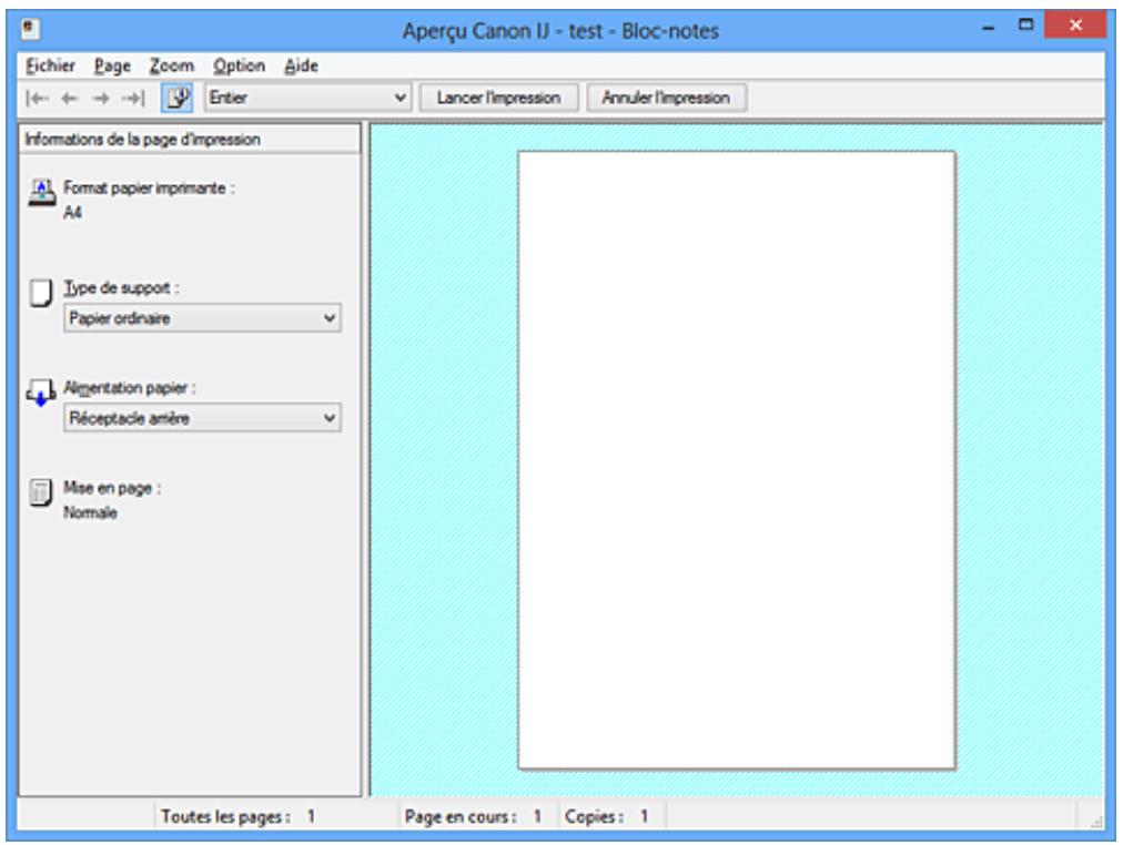 CANON TS 6350 - Description de la fenêtre Aperçu Canon IJ - 1