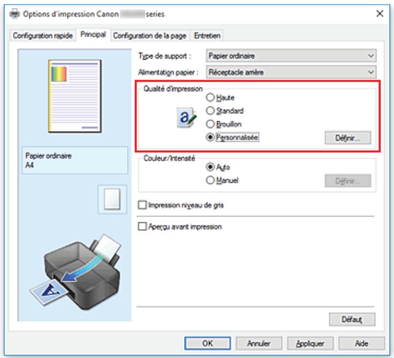 CANON PIXMA TS3350 - Définition du niveau de qualité d'impression (personnalisée) - 1