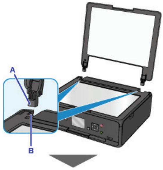 CANON PIXMA TS3350 - Fixation du capot du scanner : - 1