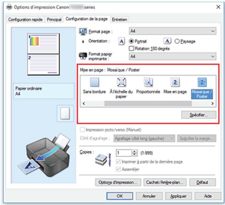 CANON PIXMA TS3350 - Configuration de l'impression mosaïque/poster - 1